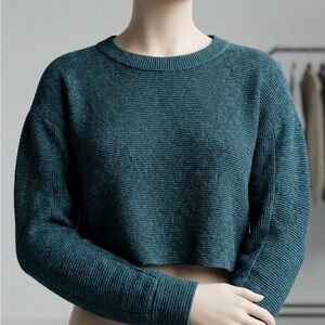 Free People Teal Crew Neck Sweater